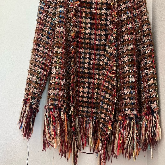 Zara Tweed Multicolored Open front front hem cardigan woman’s XS, Boho, Preppy - Picture 1 of 8